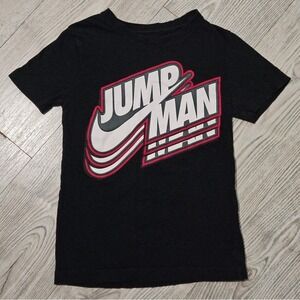 Jordan Jumpman Core Tshirt - Black White Red - Boys Size Small 9-10 Years